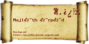 Majláth Árpád névjegykártya